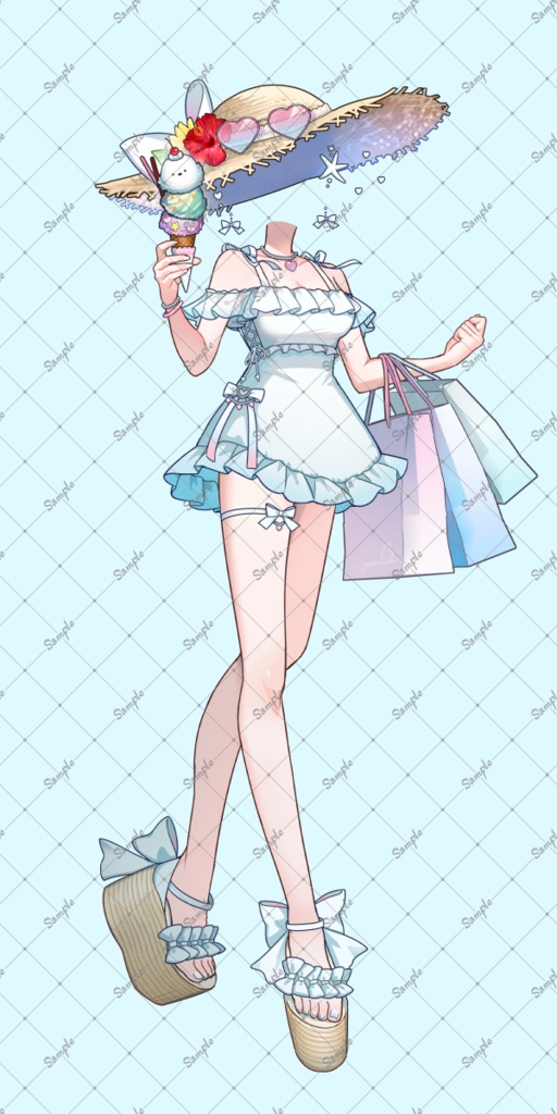 水着立ち絵素材【Vtuber&IRIAM商用可】