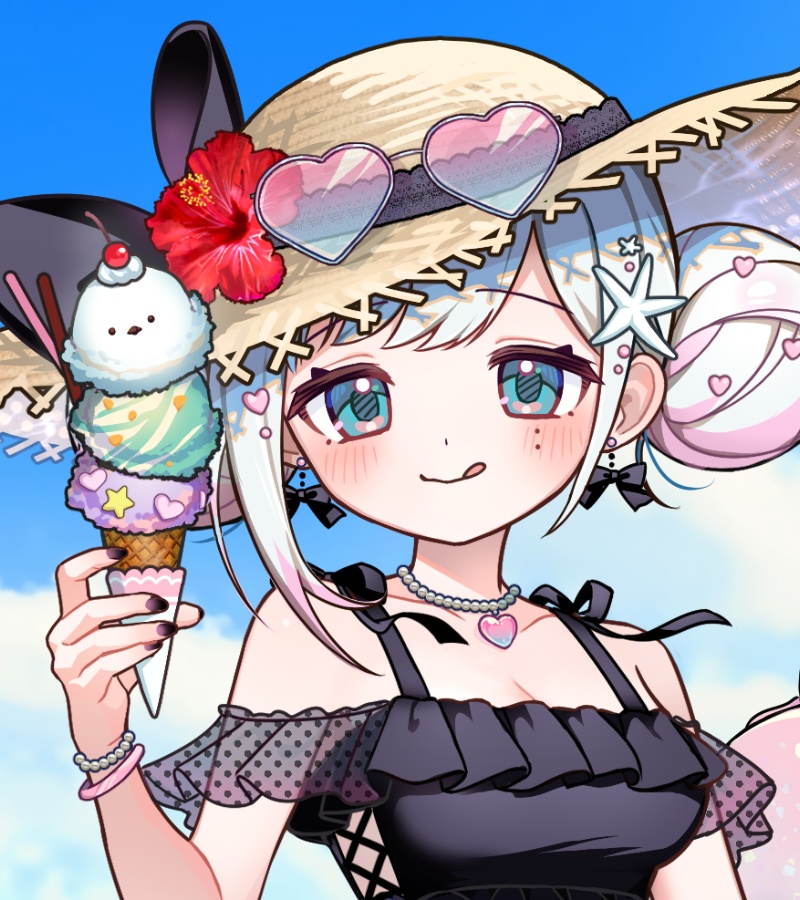 アイスを持つおてて【フリー素材】