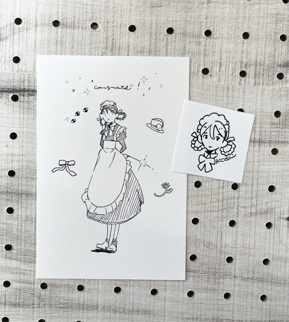 blanq🥨プレッツェルちゃん ポストカード&ステッカーセット