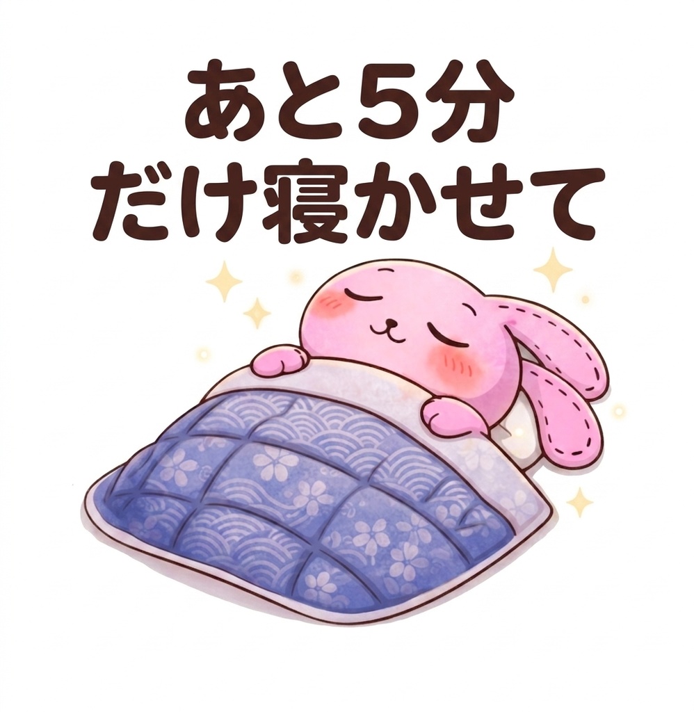 あと5分だけ寝かせて｜ねむいマネりんのスマホ壁紙