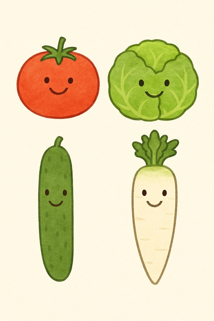 【無料】やさいのうた 保育イラスト素材 PDF教材