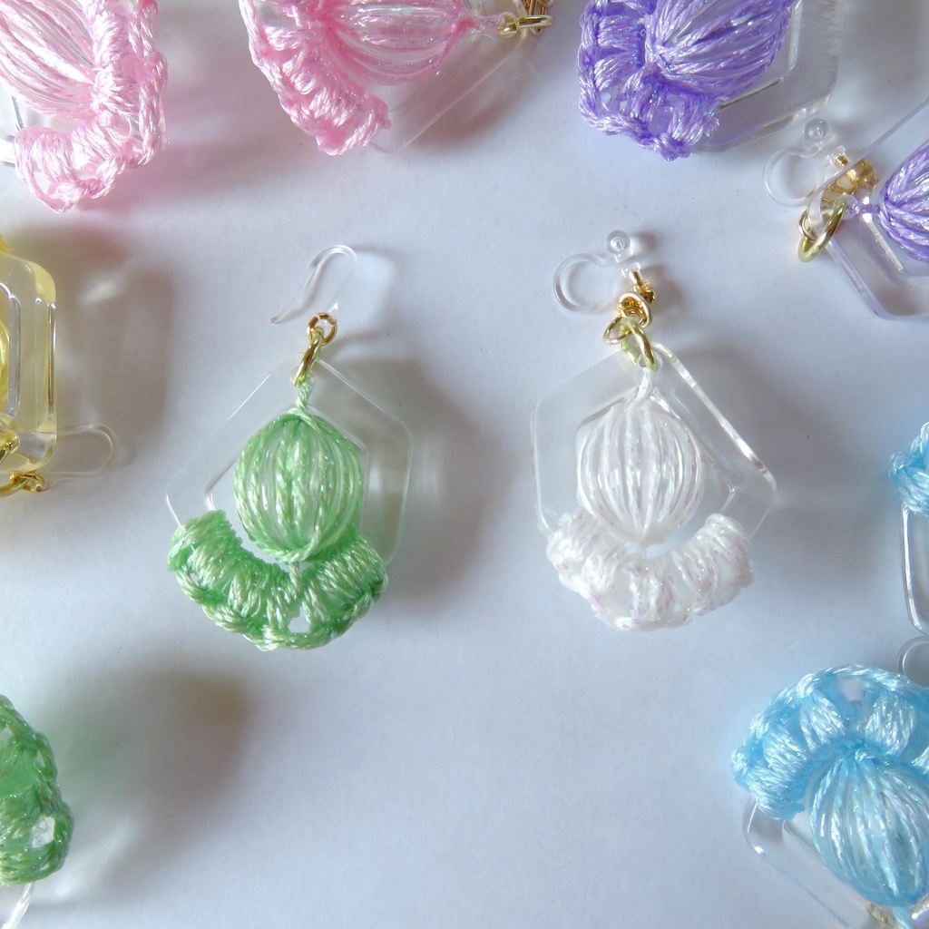 金アレさん / サマーピアス&イヤリング クリア素材 推し活 推しカラー 夏