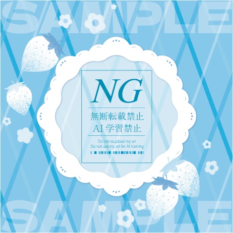 無料あり【白いイチゴ】正方形素材(5種)/ ヘッダー素材(8種)