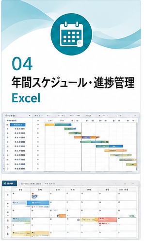 年間スケジュール・進捗管理Excel｜予定・担当・期限を一覧で見える化
