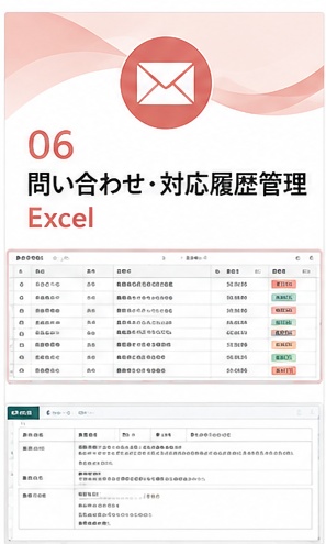 問い合わせ・対応履歴管理Excel｜担当・期限・対応状況を見える化
