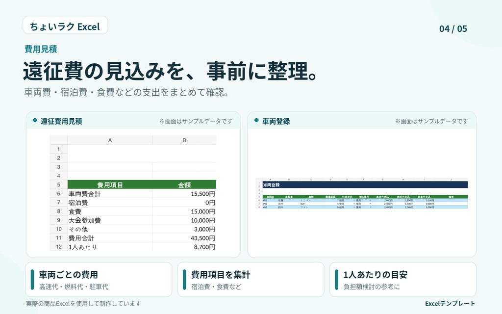 スポ少・地域クラブ 遠征・配車管理Excel|往復別・定員超過・費用を確認