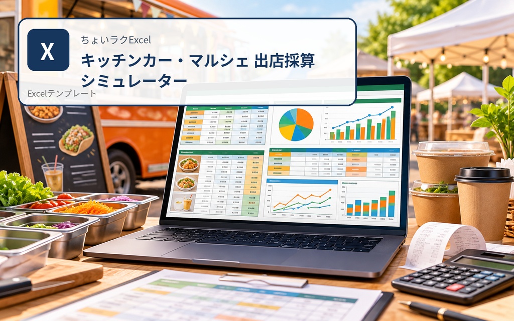 キッチンカー・マルシェ 出店採算シミュレーターExcel｜利益・損益分岐・会場比較