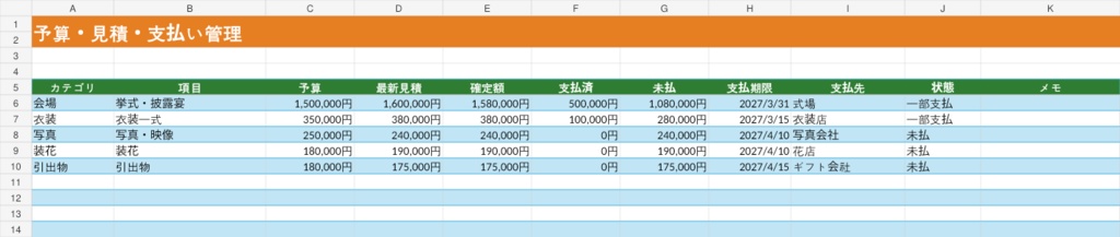 結婚式準備 まるごと管理Excel|ToDo・予算・ゲスト・ご祝儀・席次