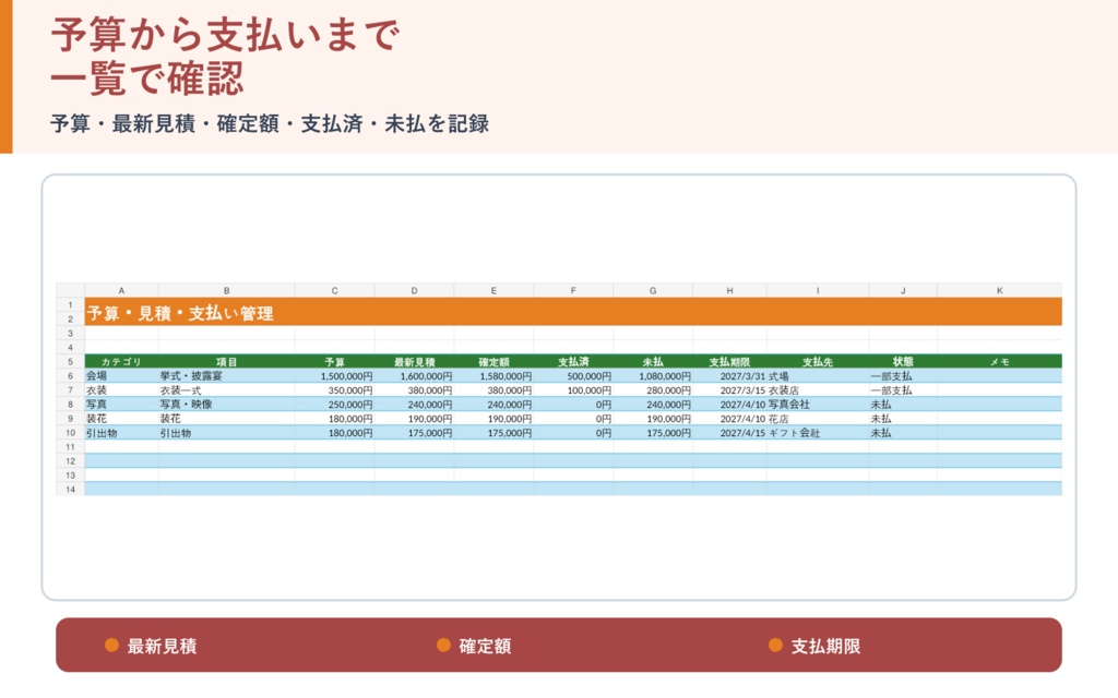 結婚式準備 管理Excel|ToDo・予算・ゲスト・ご祝儀・席次を1冊に