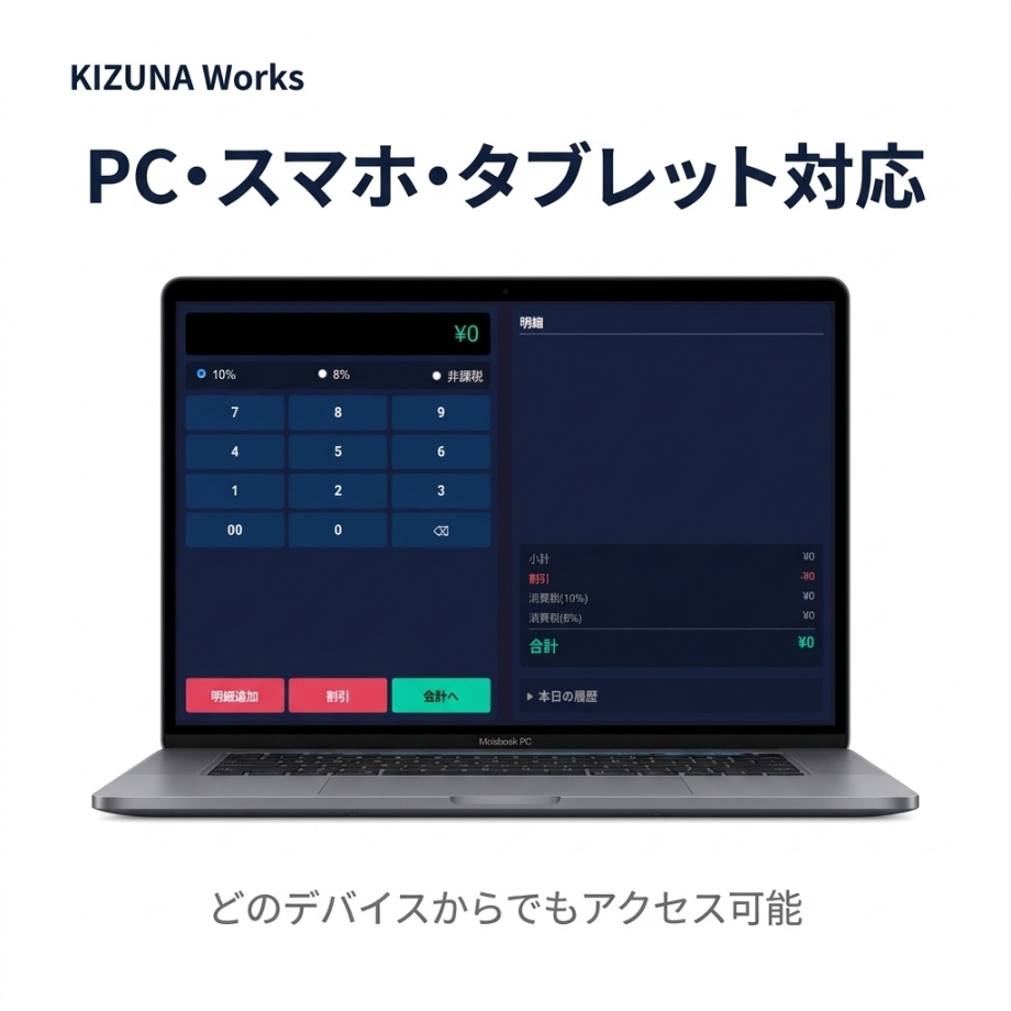 個人店・サロン向け レジアプリ|インボイス対応・税率切替・領収書発行