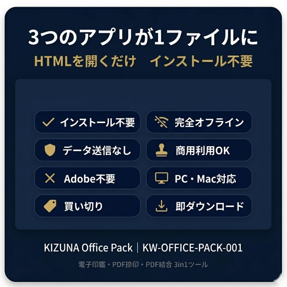 電子印鑑・PDF捺印・PDF結合 3in1ツール【ブラウザで即使える】