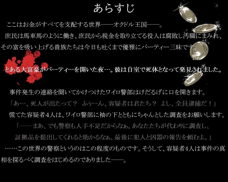 「凶器の沙汰も金次第」オンラインマーダーミステリー