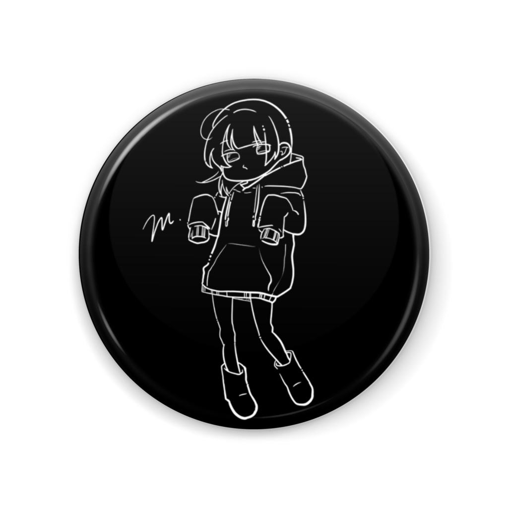 今日のまなん 缶ミラー ブラック