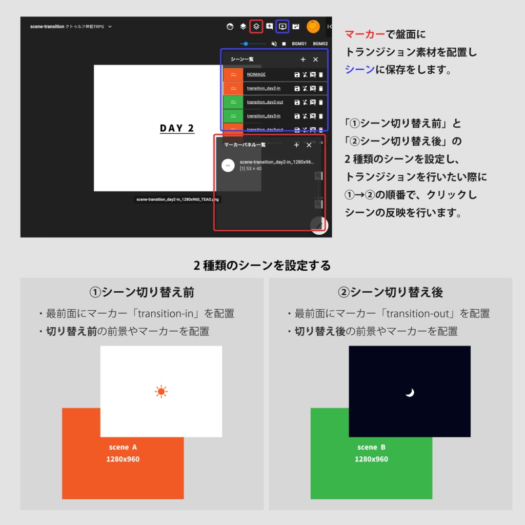 【ココフォリア】シーン切り替え素材【APNG】