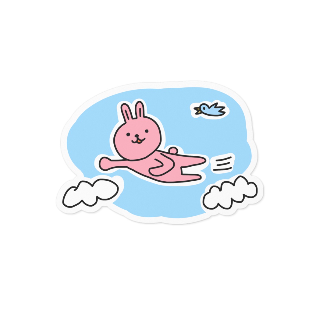 そらとぶうさぎステッカー