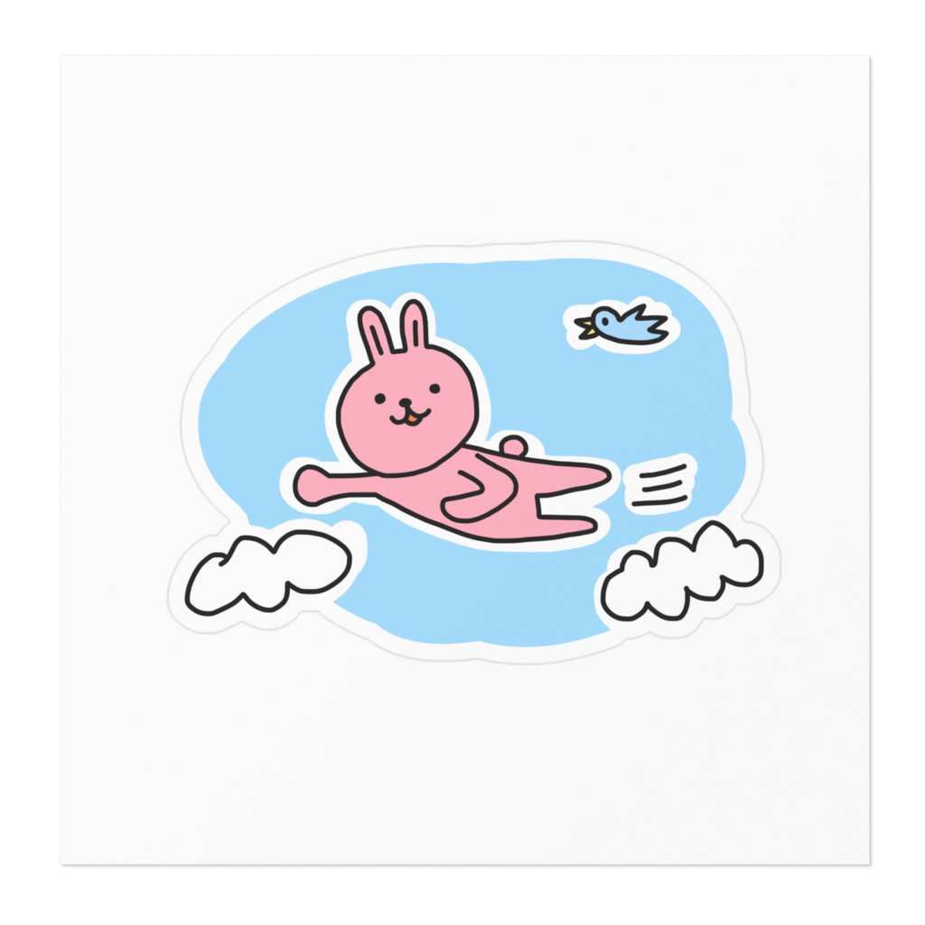 そらとぶうさぎステッカー