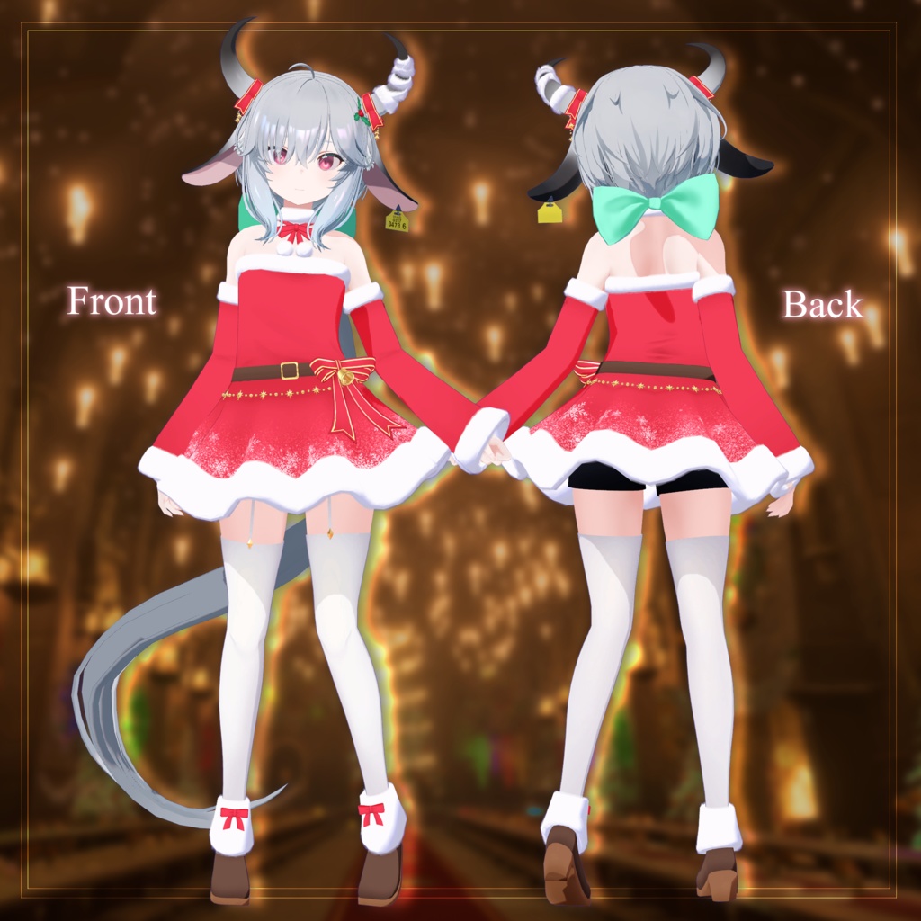 【2アバター対応】クリスマスドレス【衣装】