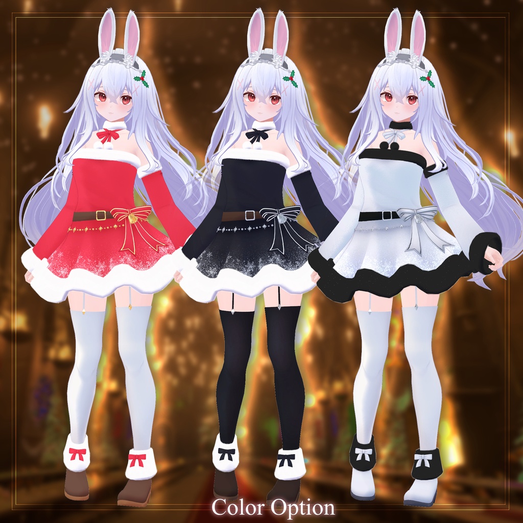 【2アバター対応】クリスマスドレス【衣装】