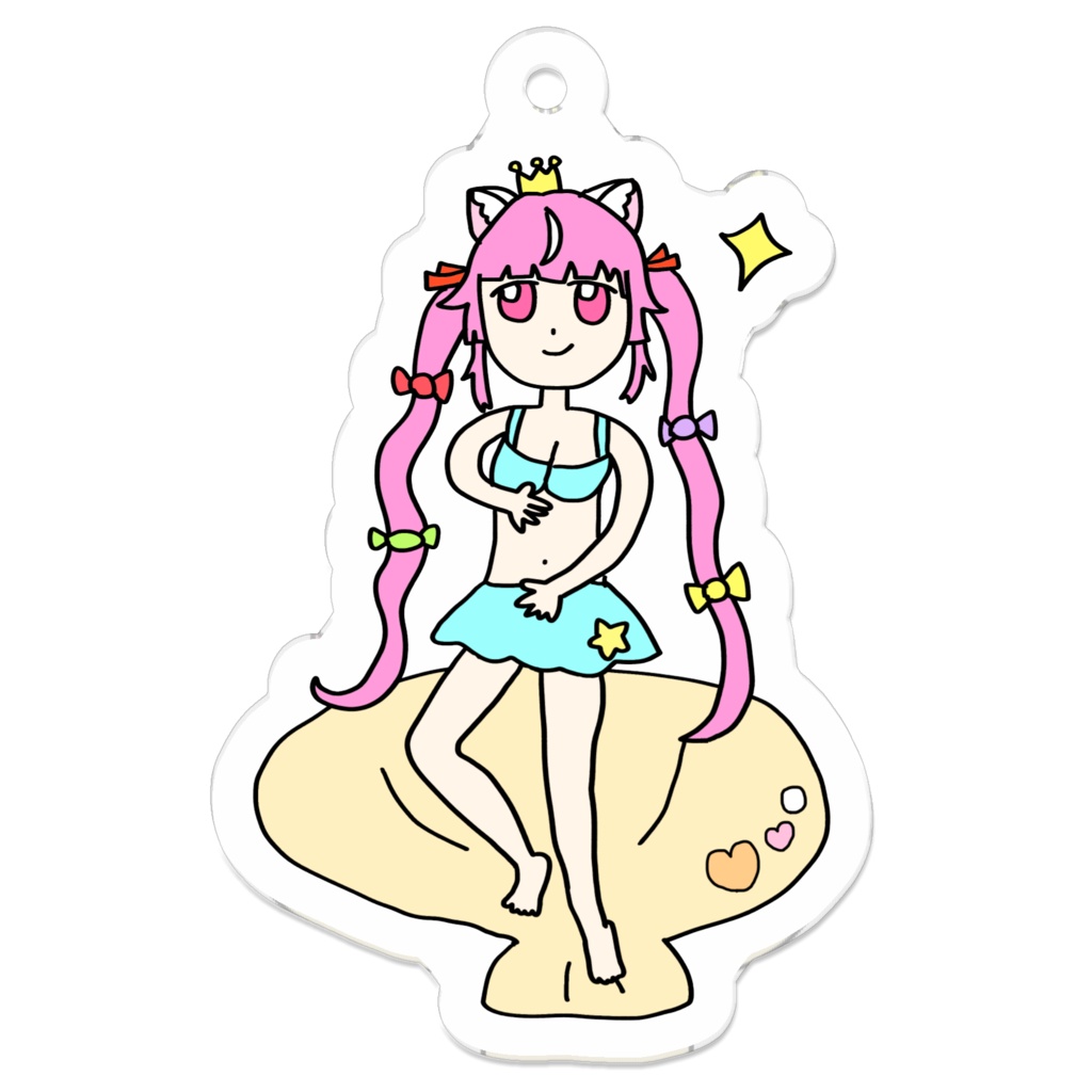 ちゅんちゅんの誕生!キーホルダー【猫姫ちゅんちゅん2周年】