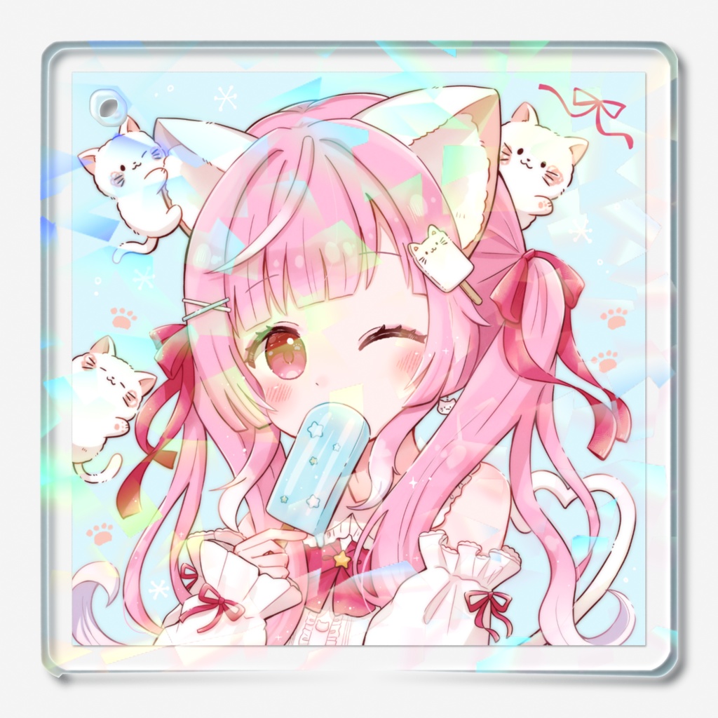 猫カフェ♡ホログラムキーホルダー(5㎝)