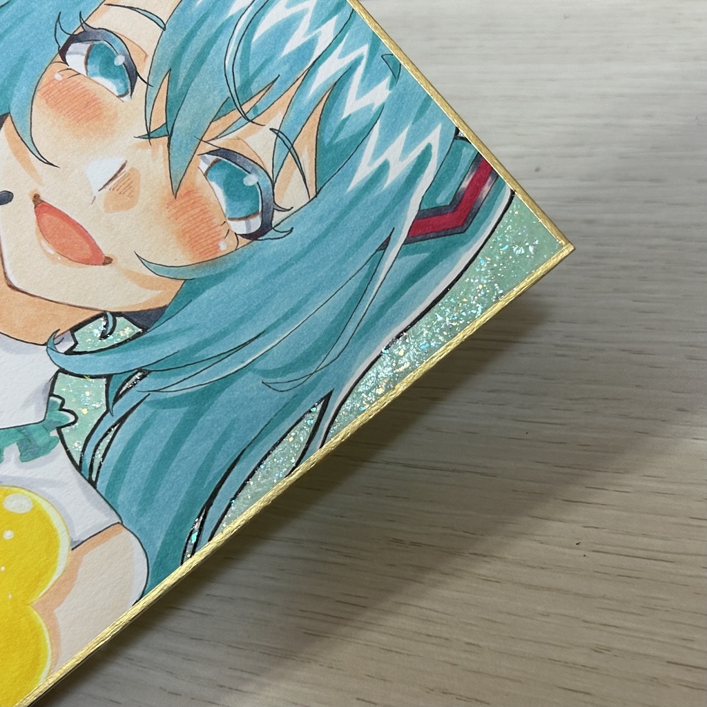 初音ミク イラスト色紙原画