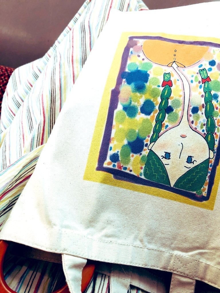 首をながくして待っているわトートバッグ