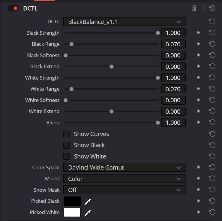 Black_Balance | DaVinci Resolve用 黒・白バランス補正ツール