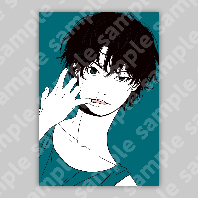 アクリルプレート18「退屈に噛む」