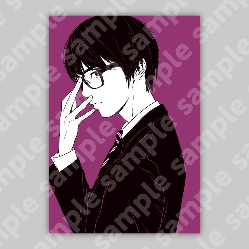 アクリルプレート54「深紫の思考線」