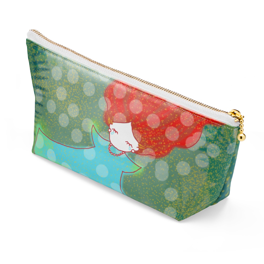 人魚☆ポーチ【ホワイト/ブラック】