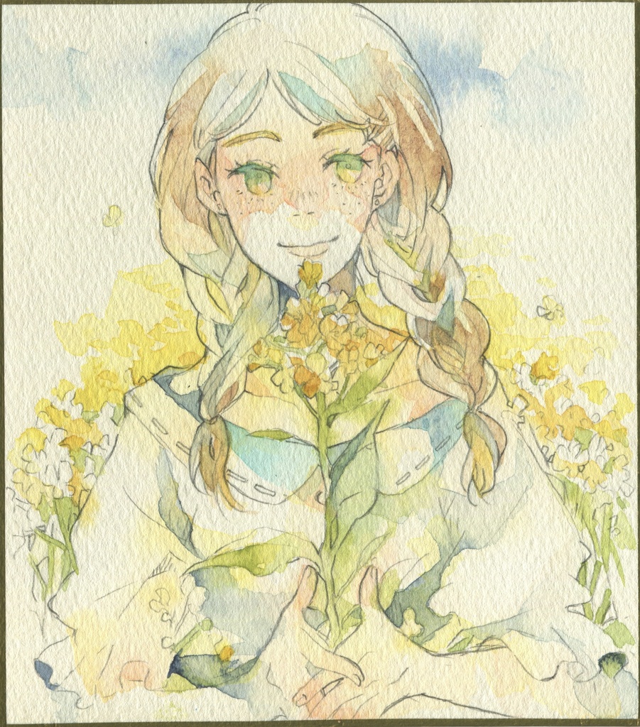 水彩ミニ色紙(春の花5種)