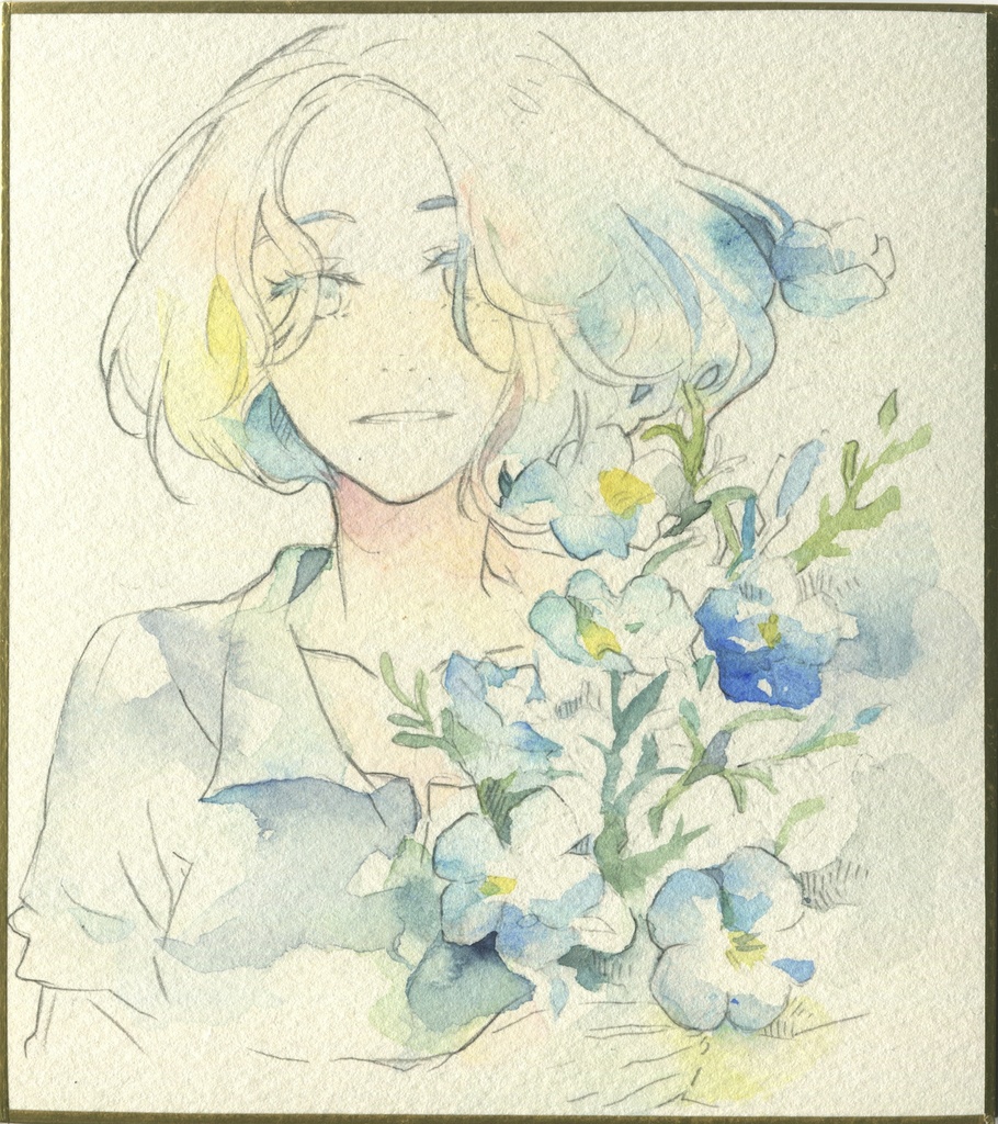 水彩ミニ色紙(春の花5種)