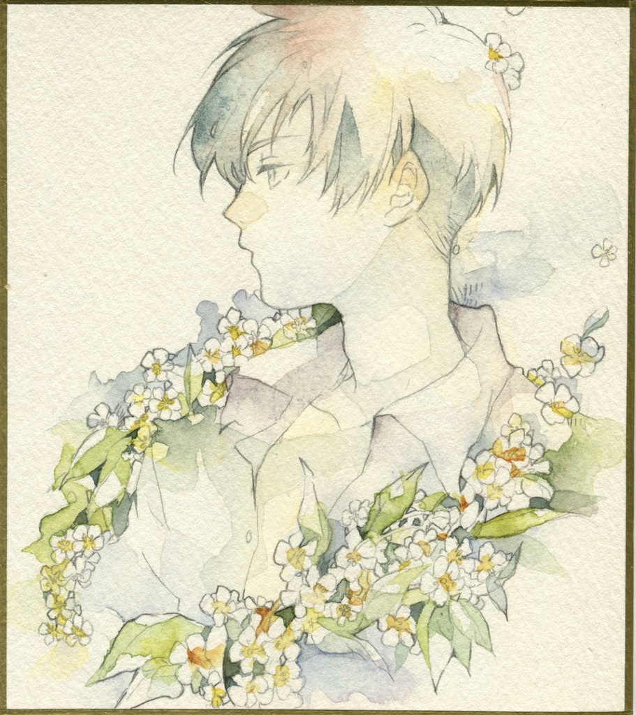 水彩ミニ色紙(春の花5種)