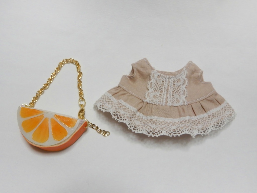 【COCORIANG  Chico】桜鼠ワンピとオレンジバッグセット　