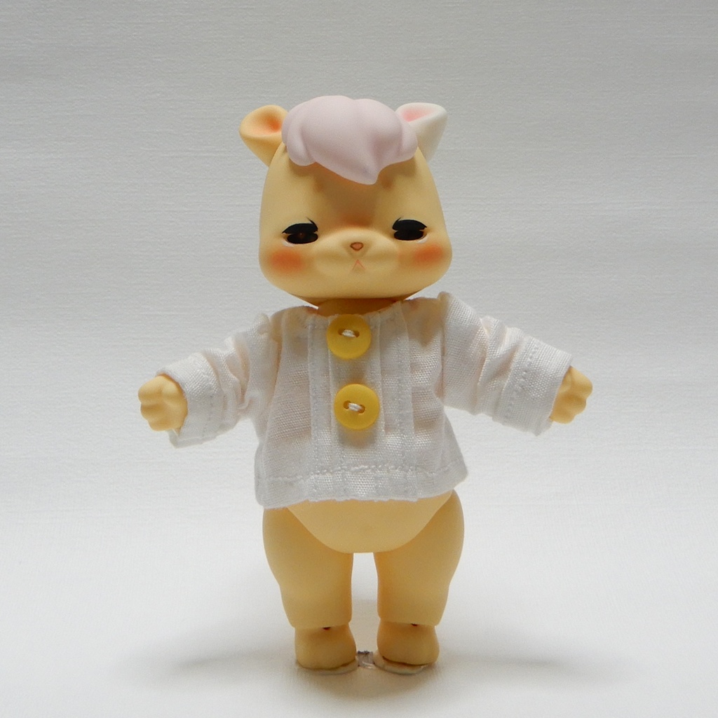 【COCORIANG】ピンタックシャツ クリームボタン