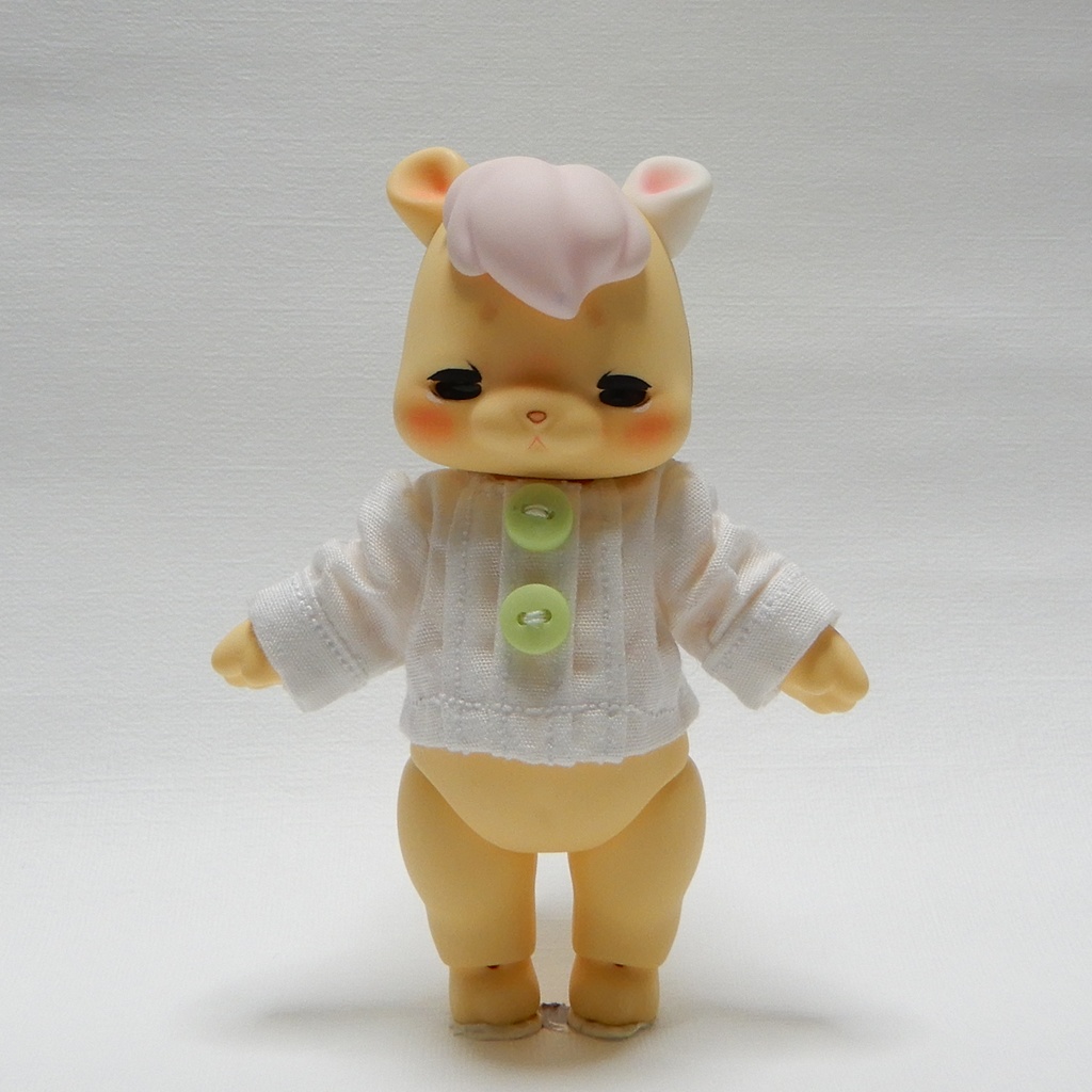 COCORIANG  Poiちゃん用ピンタックシャツ　メロン色ボタン