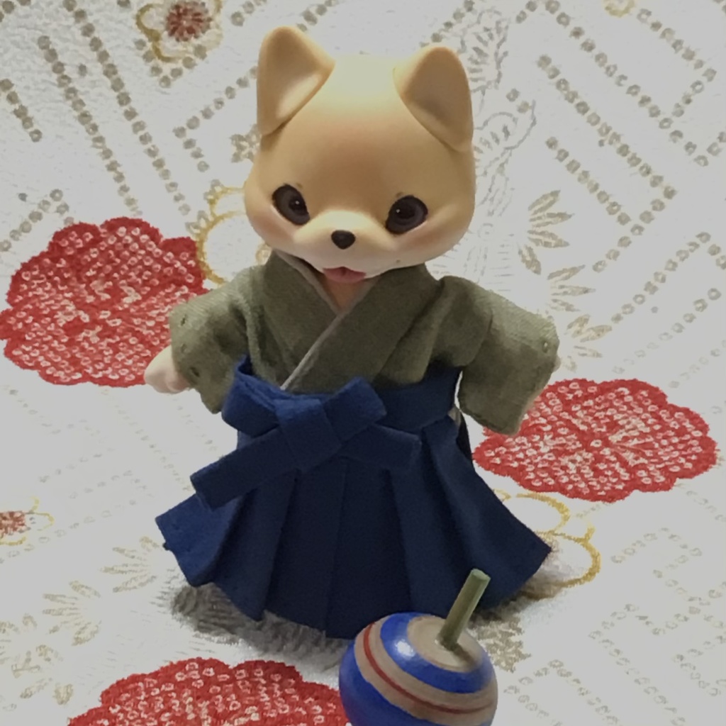 【cocoriang pet】袴セット 抹茶と紺