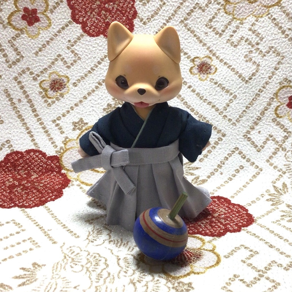 【cocoriang pet】袴セット 藍と薄鼠
