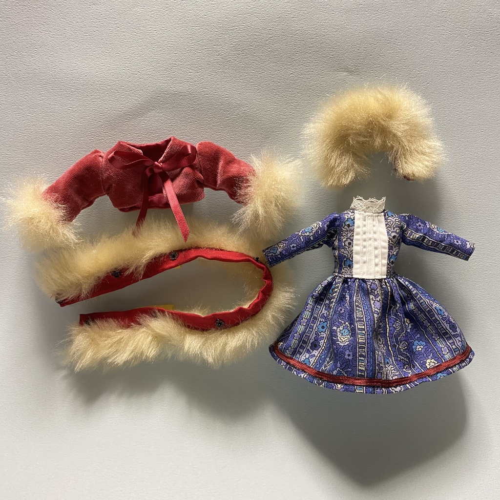 【ruruko・ハルモニアブルーム】ボレロ付きワンピース（花柄ストライプ）