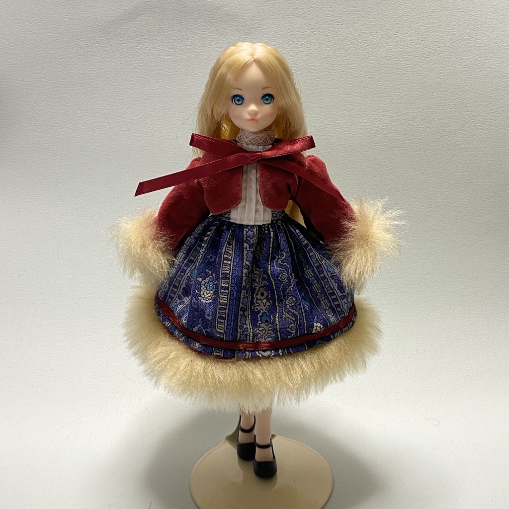 【ruruko・ハルモニアブルーム】ボレロ付きワンピース（花柄ストライプ）