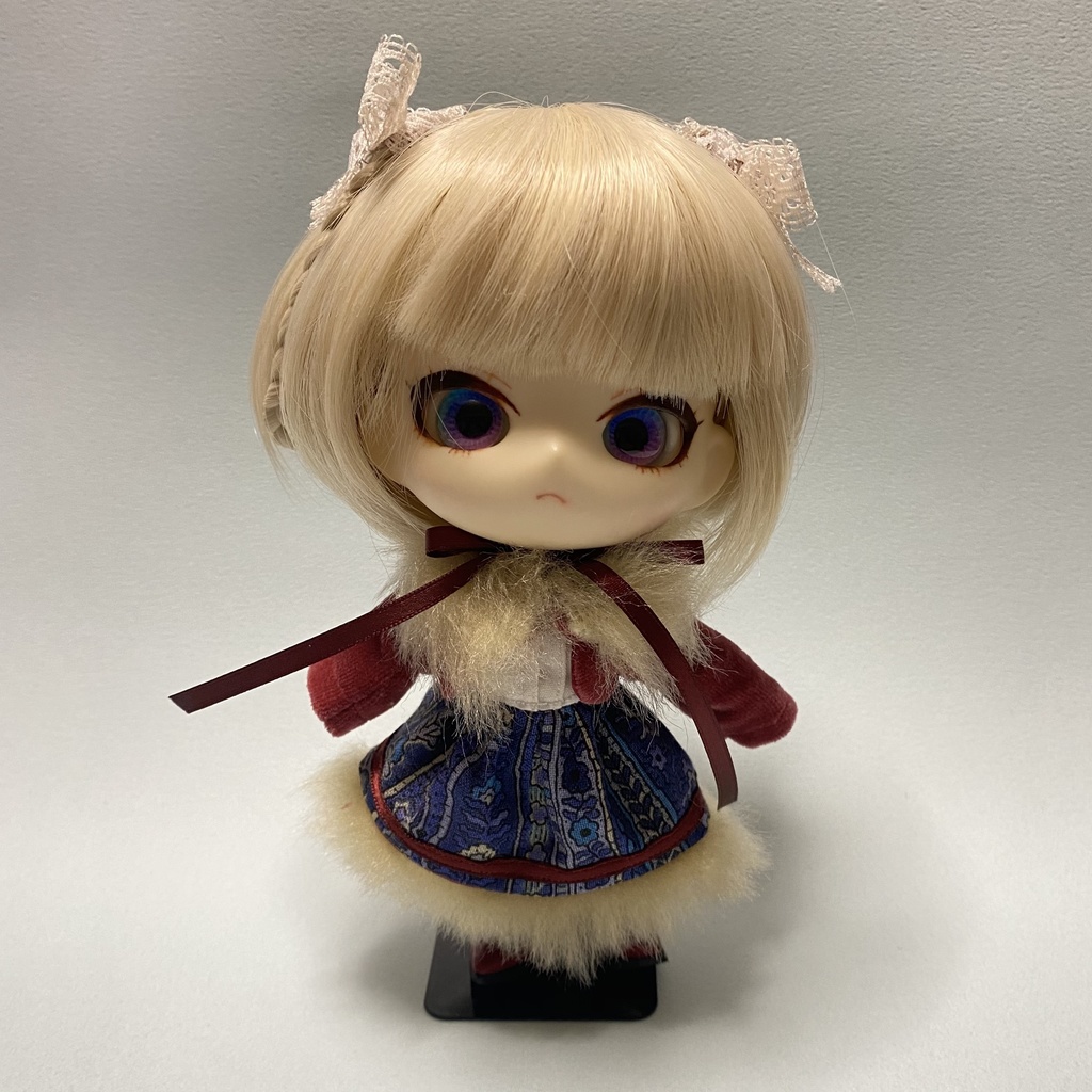 【オビツ11】ボレロ付きワンピース（花柄ストライプ）