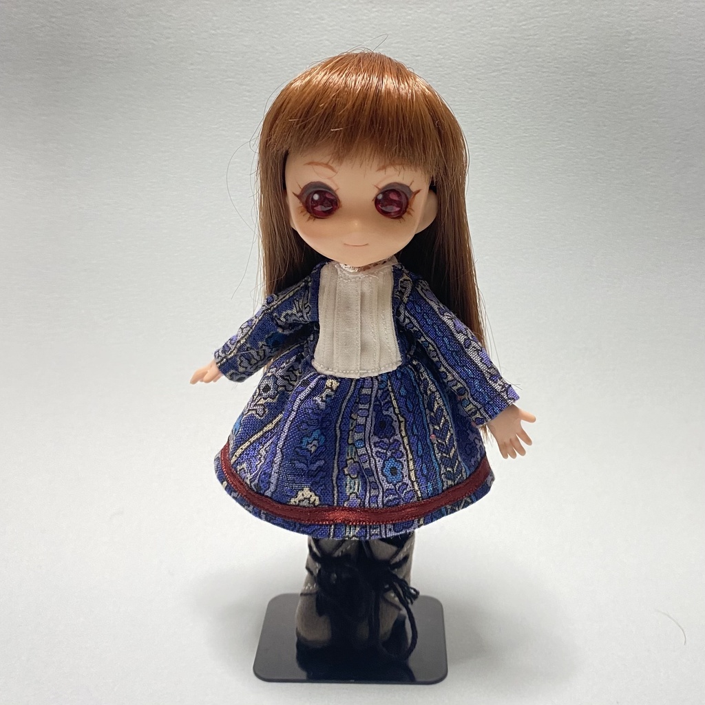 【オビツ11】ボレロ付きワンピース（花柄ストライプ）