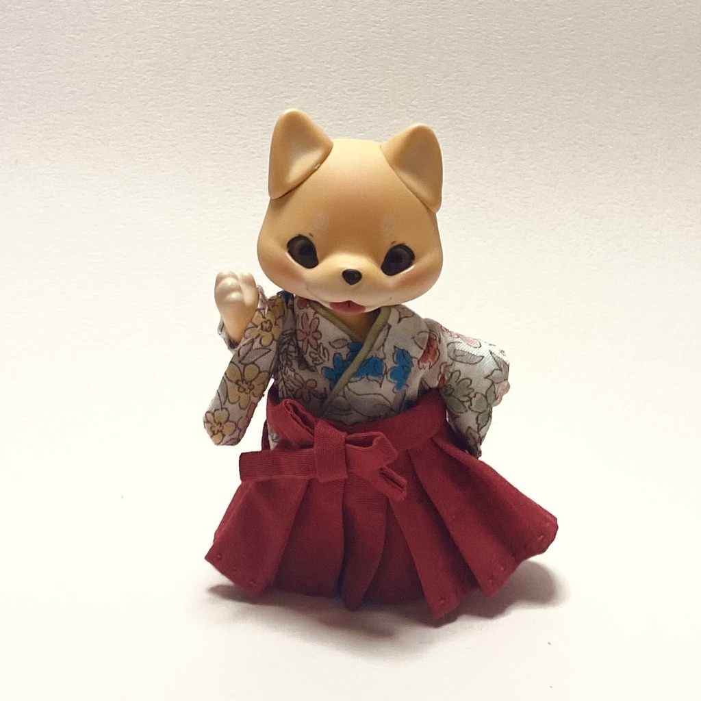 【COCORIANG】袴セット 白地花×赤紅