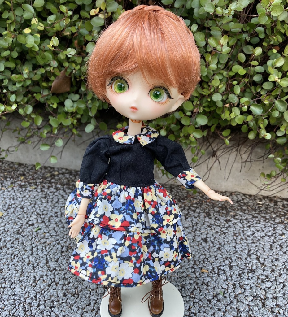 【Harmoniaシリーズ用】リバティプリントの2段スカートワンピース