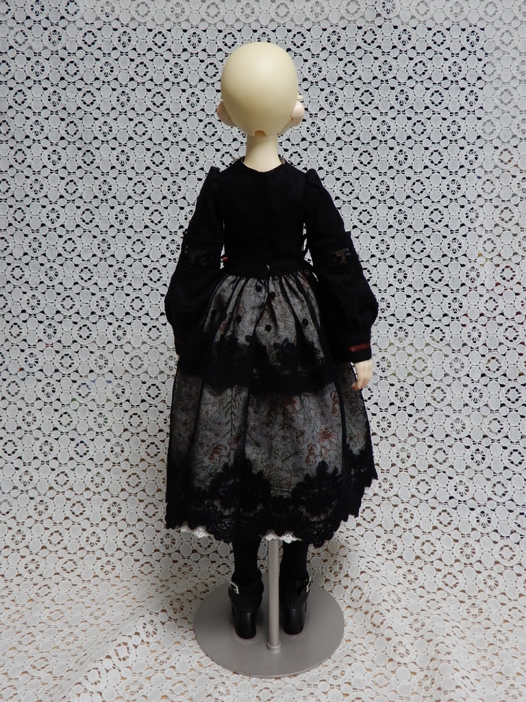 【ユノア用】リバティ×チュールの黒ワンピース