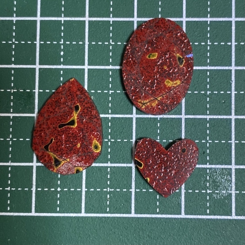 津軽塗アクセサリー用パーツ 紋紗塗 赤