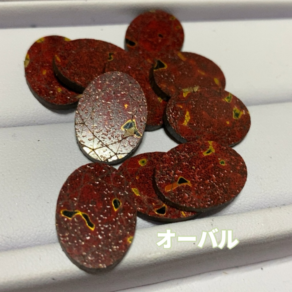 津軽塗アクセサリー用パーツ 紋紗塗 赤