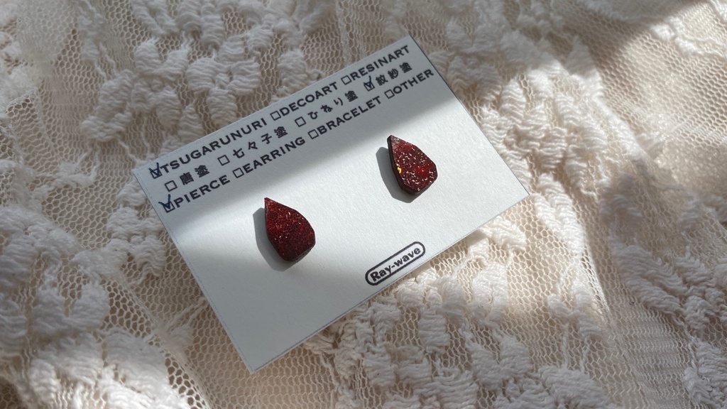 津軽塗 blood ピアス
