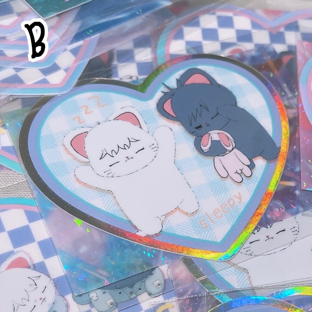 ぱや毛ねこきらきらステッカー - papipupepoj - BOOTH