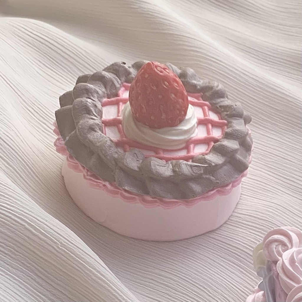 タイニーフェイクケーキ チェックチョコpink - フェイクスイーツ